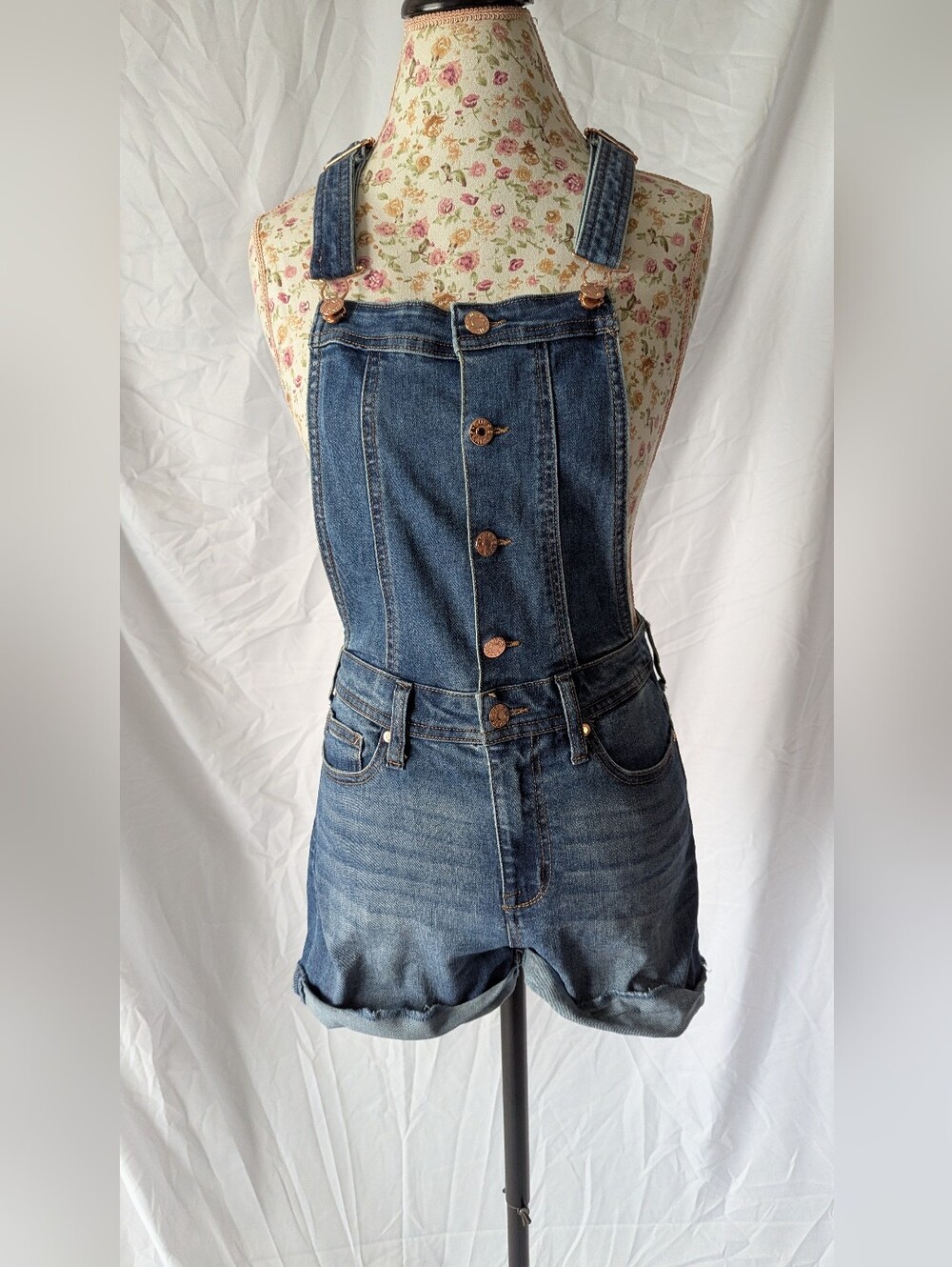 Guess Denim Short Overalls - Blue Women Jeans Overall Shorts Size 28